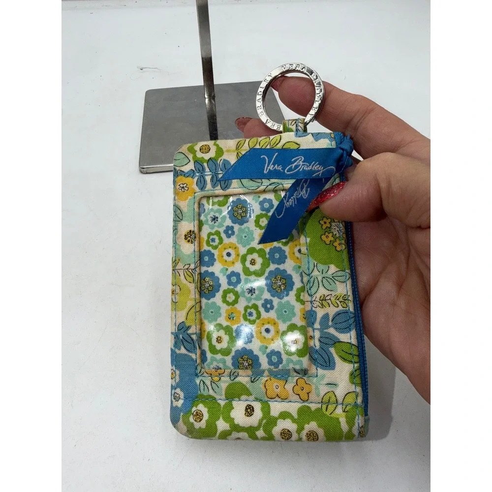 Vera Bradley Zip ID Case Card Holder Wallet Key Ring Blue Rhapsody (retired)